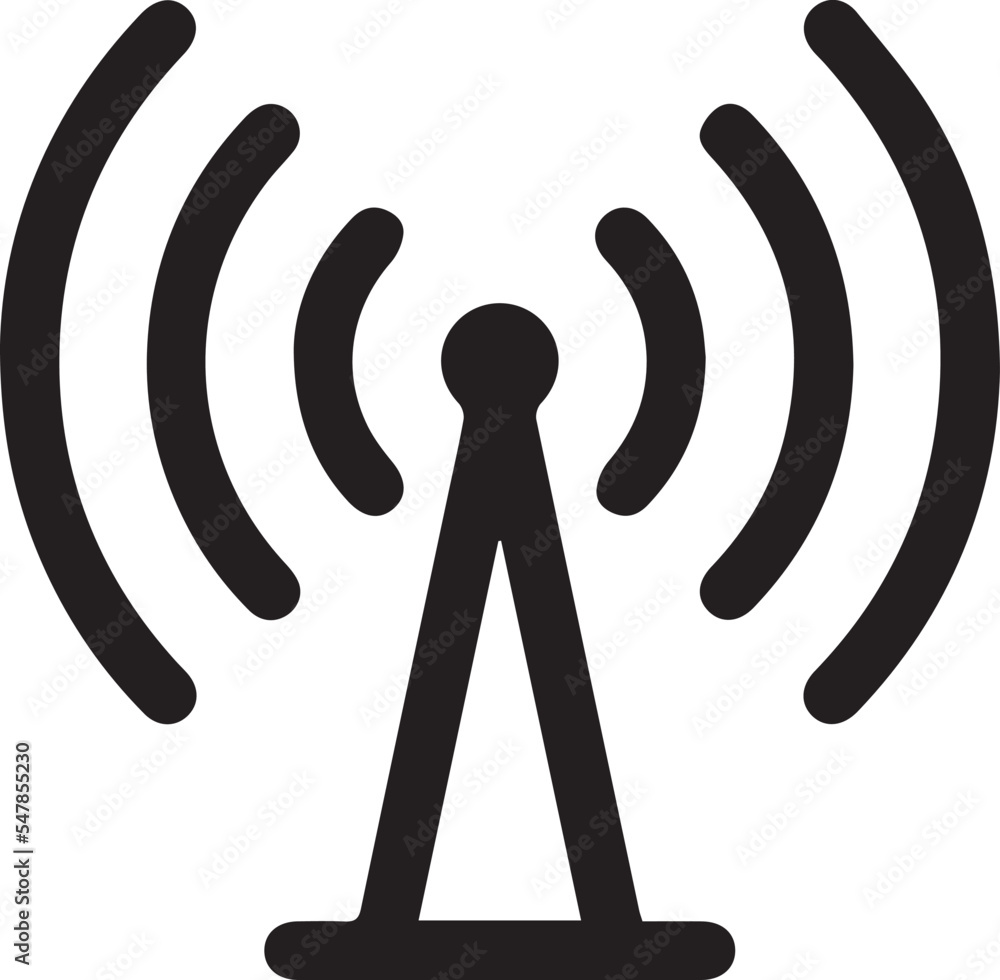 Wall mural radio tower icon. linear style. transmitter icon. cell phone tower vector icon. wireless cellular, c