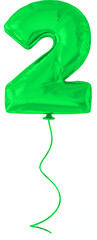 Number 2 Green Balloon 