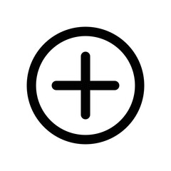 Fototapeta premium Add icon - vector illustration . Add, New, Plus, Circle, Create, Button, Round, line, outline, icons .