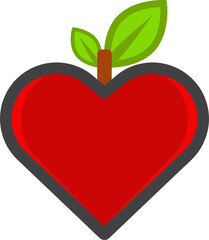 red heart with leaf icon