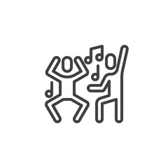 Two people dancing line icon