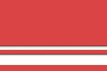 Red white plastic wall with groove horizontal line, Modern ceramic wall tile texture. Abstract pattern background, 3d rendering