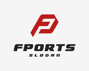 Letter FP PF Monogram Sports Bold Modern Geometric Minimal Simple Mark Vector Logo Design