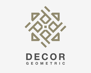 Rhombus Decorative Geometric Decoration Symmetry Elegant Ornamental Line Simple Vector Logo Design