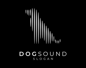 Dog Sound Animal Pet Doggy Domestic Audio Voice Equalizer Frequency Silhouette Vector Logo Design