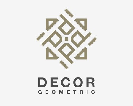 Rhombus Decorative Geometric Decoration Symmetry Elegant Ornamental Line Simple Vector Logo Design