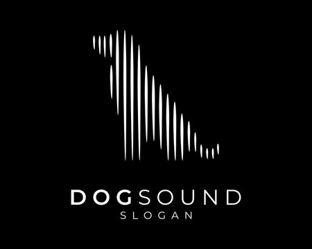 Dog Sound Animal Pet Doggy Domestic Audio Voice Equalizer Frequency Silhouette Vector Logo Design