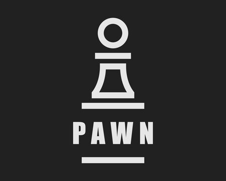 Pawn Chess Strategy Game Piece Figure Pawnbroker Abstract Simple Line Vector Logo Design