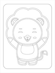 Cute Lion Coloring Page
