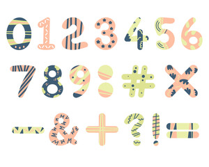 Fun learning numbers illustration set