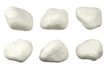 Naklejka na ściany i meble White fragment stone shape cut out transparent background 3d rendering png file