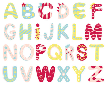 Fun learning alphabet illustration set