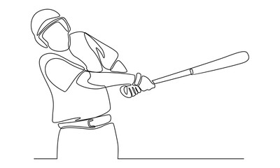 Continuous line of baseball player