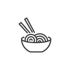 Noodles bowl line icon