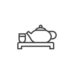 Chinese tea line icon