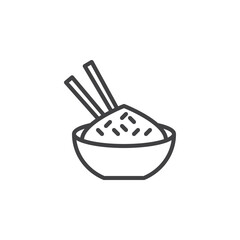 Chinese rice bowl line icon