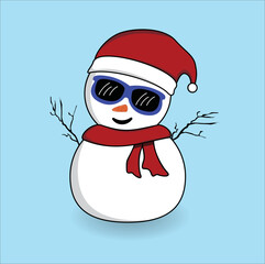 snowman vector design illustration line art