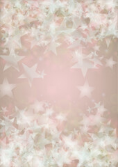 Vector Shiny Stars Confetti on Pink Background with Silver and White  Light Spots. Magic Shiny Pastel Print. Baby Print. Gentle Stardust Pattern.  Sparkle Festive  Cover Design...