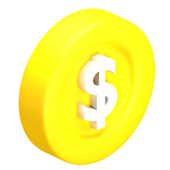 Obraz premium 3d isometric coin dollar icon illustration 