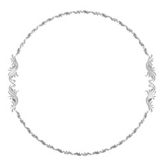 イラスト素材: レトロ、アンティーク、ビンテージのシルバーメタリックのフレーム。銀色の飾り罫オーナメント