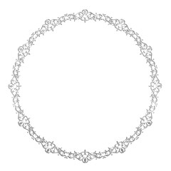 イラスト素材: レトロ、アンティーク、ビンテージのシルバーメタリックのフレーム。銀色の飾り罫オーナメント