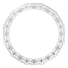 イラスト素材: レトロ、アンティーク、ビンテージのシルバーメタリックのフレーム。銀色の飾り罫オーナメント