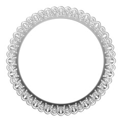 イラスト素材: レトロ、アンティーク、ビンテージのシルバーメタリックのフレーム。銀色の飾り罫オーナメント