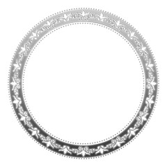 イラスト素材: レトロ、アンティーク、ビンテージのシルバーメタリックのフレーム。銀色の飾り罫オーナメント