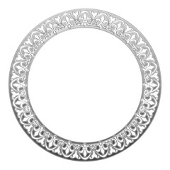 イラスト素材: レトロ、アンティーク、ビンテージのシルバーメタリックのフレーム。銀色の飾り罫オーナメント