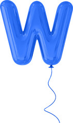 Blue Balloon letter W