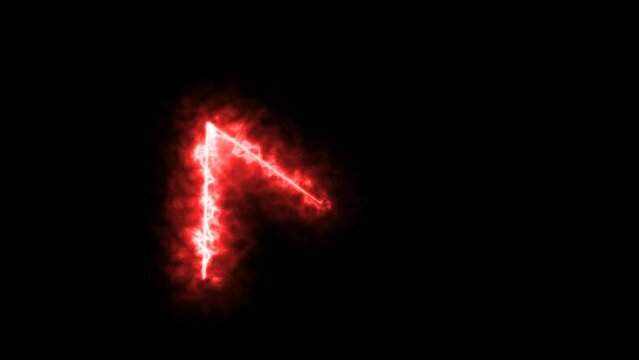 abstract fire text font animation with neon light on black background