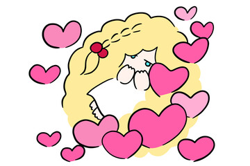 恋のキューピッド　金髪の女の子　イラスト