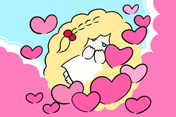 child with heart　illustration