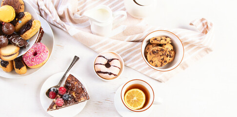 Afternoon tea stand with sweet treats.