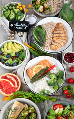Healthy food  dishes