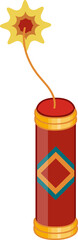 Chinese firecrackers flat icon design
