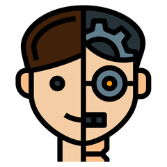 avatar robot filled outline icon