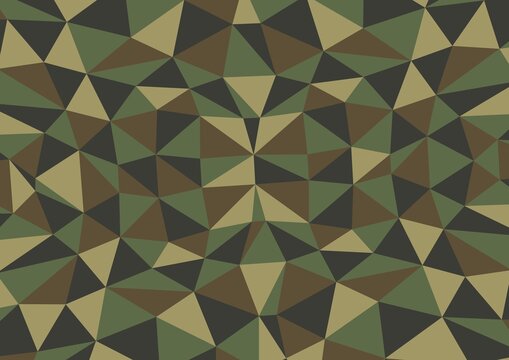 Abstract geometric background, military camouflage seamless pattern, green monochrome.