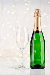 Champagne bottle and glasses