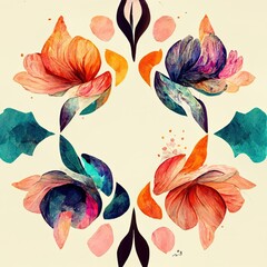 Tattoo design watercolor Flowers design art