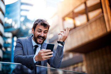 Businessman using smart phone