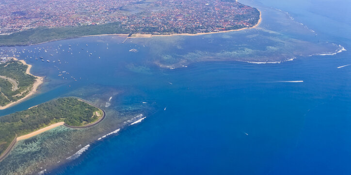 Aerial view of the Bali mandara toll road, Indonesia