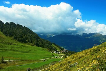 Fototapeta premium Austrian Alps - view of the upper station of the Gerlossteinbahn cable car