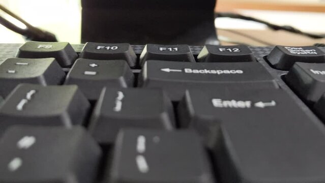 Close up of a black computer keyboard