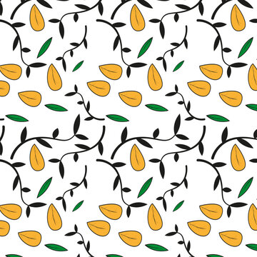 pattern of bamboo leaves and other leaves