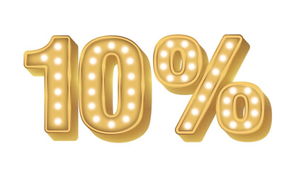 Off 10 Percent Gold Bulb Light