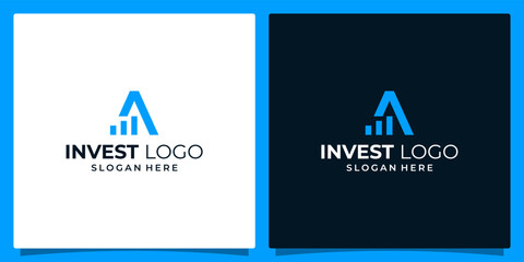 Initial letter A abstract logo with Financial investment chart logo design template. Marketing, sales and growth graphic design vector illustration. Symbol, icon, creative	