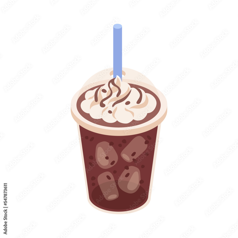 Canvas Prints isometric iced coffee