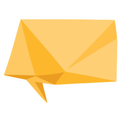 Abstract origami speech bubble. Paper folding styled origami colourful Vector abstract background. Minimal coloured isolated vector illustration.