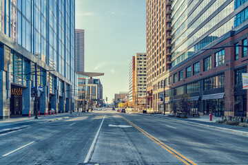 street scene in the North Loop neighborhood of Minneapolis, Minnesota